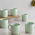 Minty Ring Ceramic Tea Cups Set of 6 - The Earth Store - Cup Sets